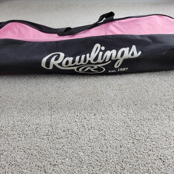 Rawlings Playmaker Softball Baseball Bat Helmet Equipment Duffle Bag Pink Black - Picture 8 of 15